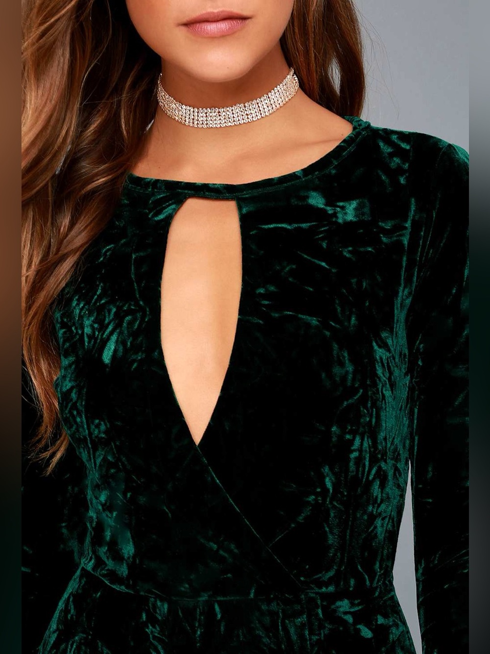 Lulus Keep Love Alive Forest Green Velvet Maxi Dress Size XL - Picture 3 of 12